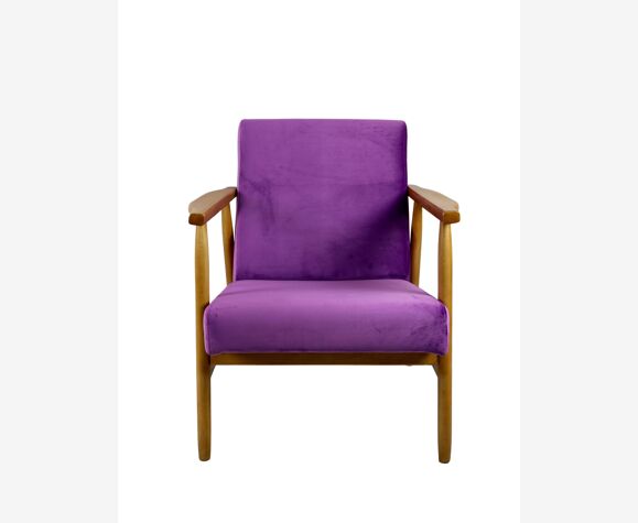 Fauteuil violet vintage, années 1970