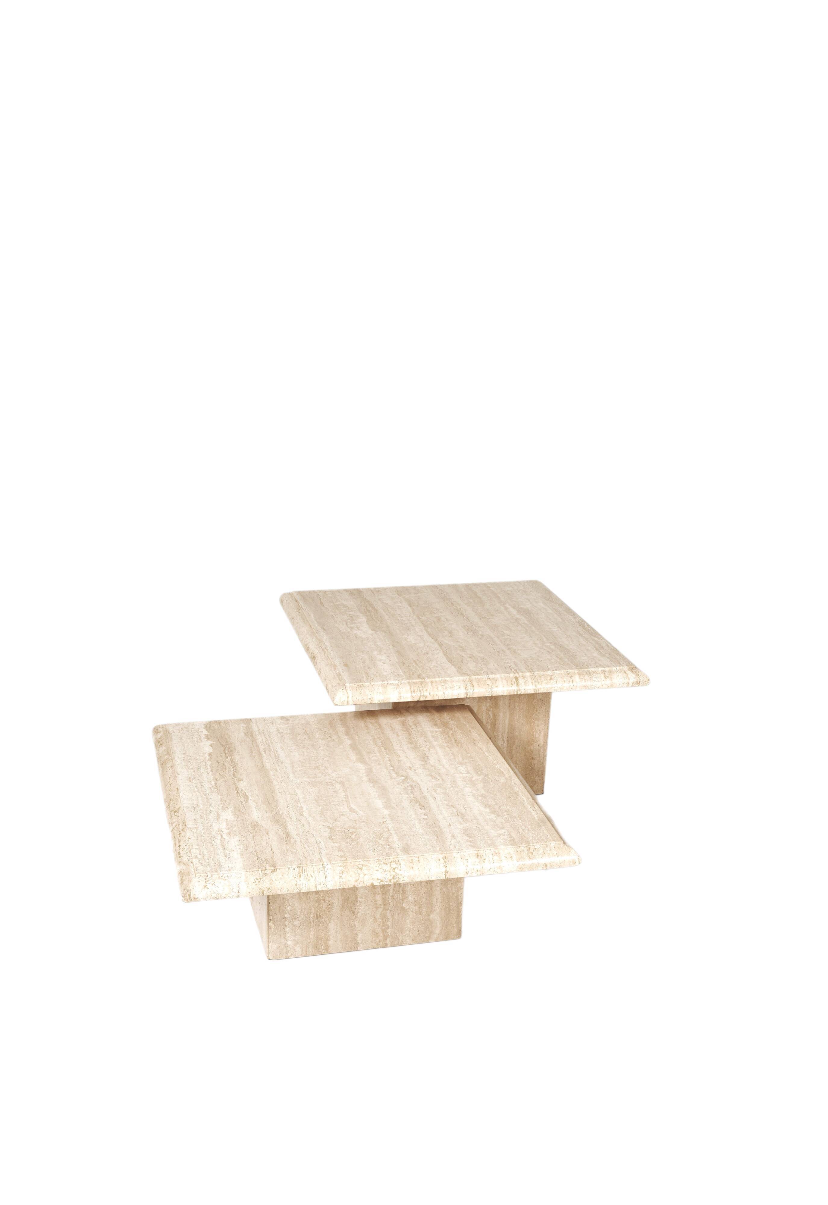 2 travertine coffee tables trundles