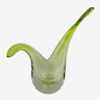 Vase vintage bicolore en cristal