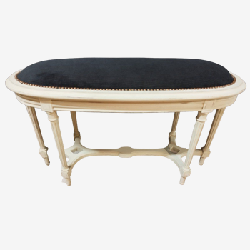 Louis XVI lacquered two-seater piano bench