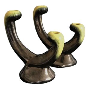 2 bougeoirs doubles vintage Ceramidi