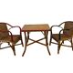 Ensemble table et fauteuils salon en rotin enfants