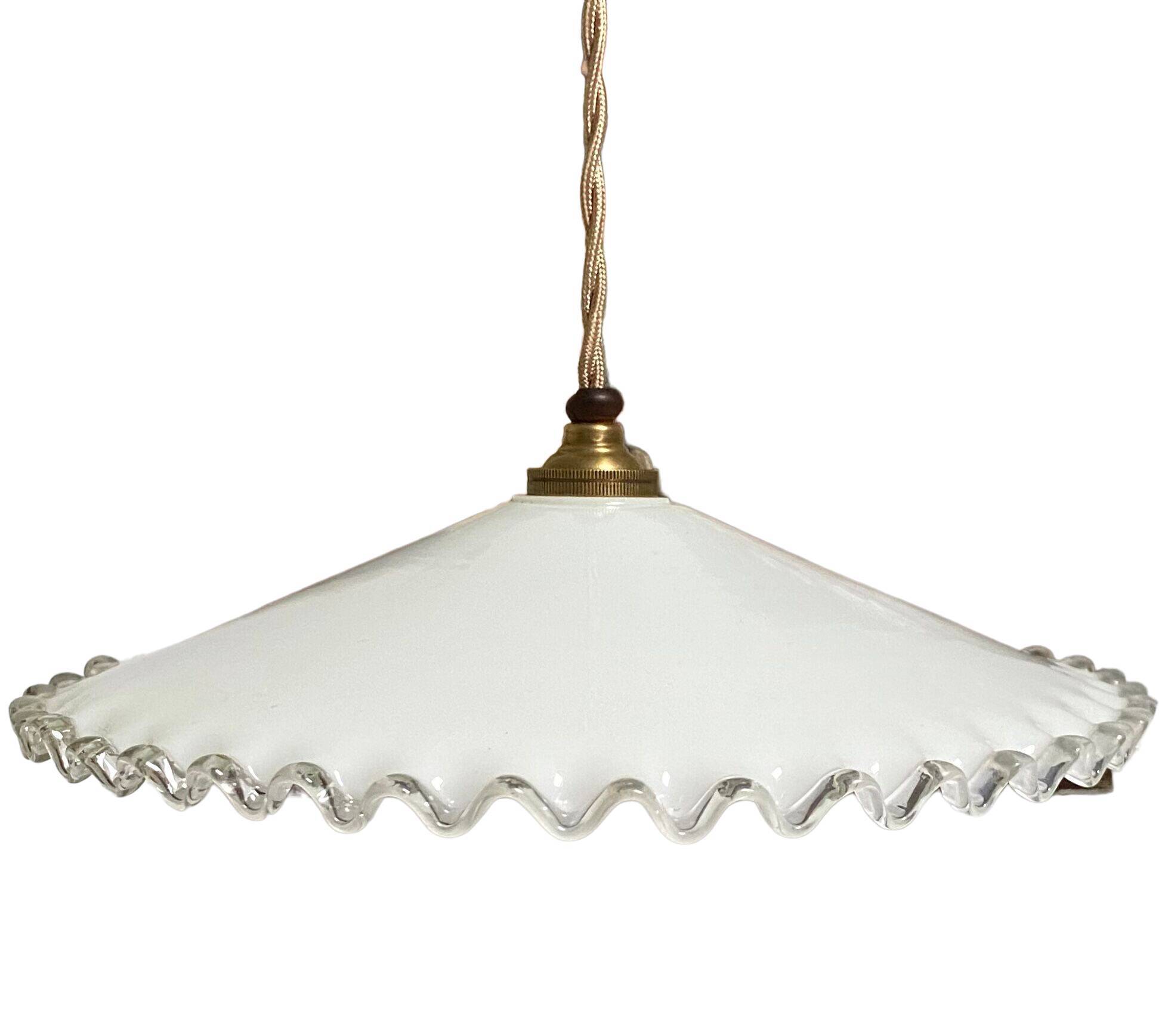 Suspension opaline ombrelle câble 2 m au choix
