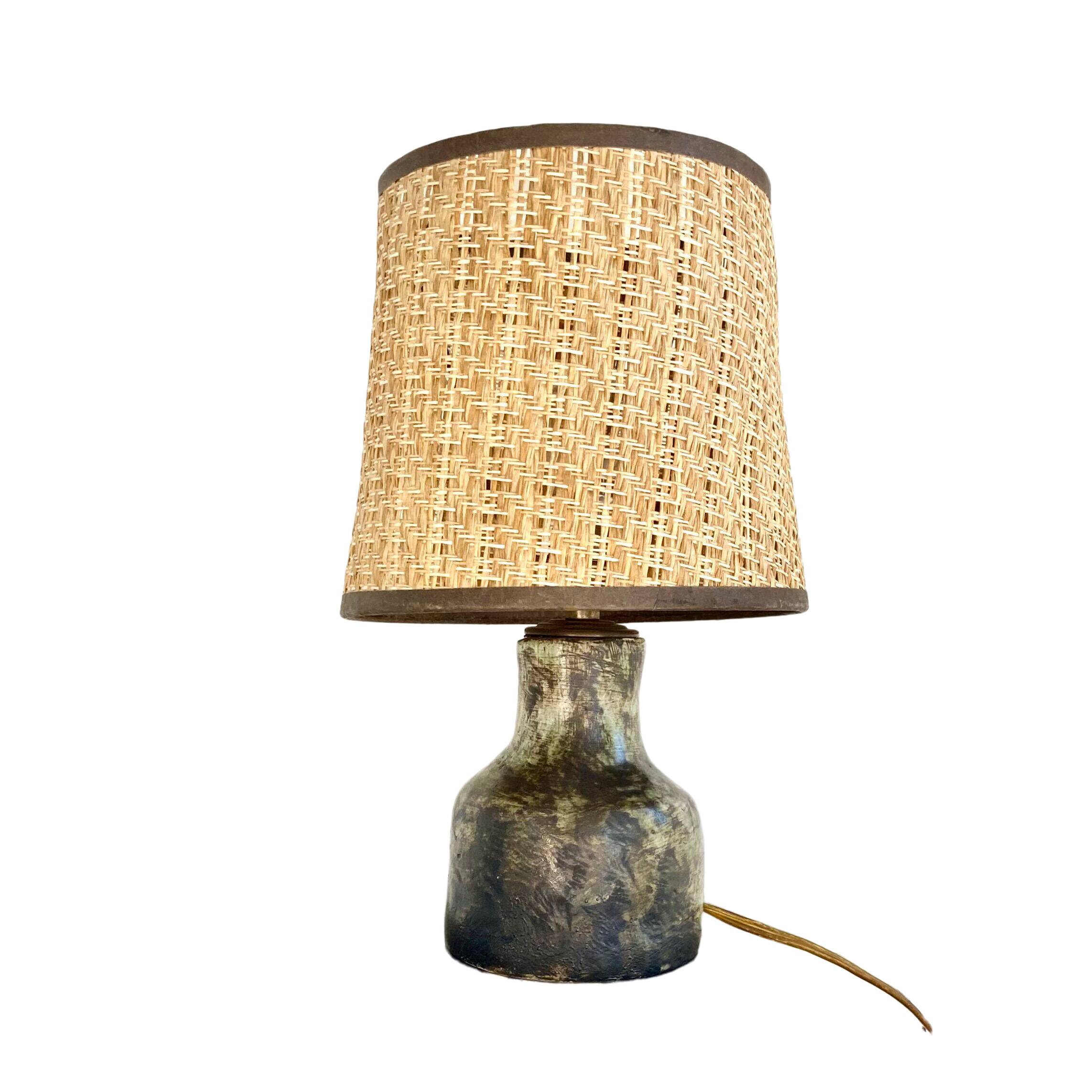 Earth lamp and braided lampshade 70s/70s