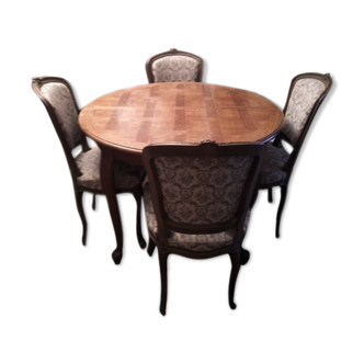 Louis XV style table and 4 chairs
