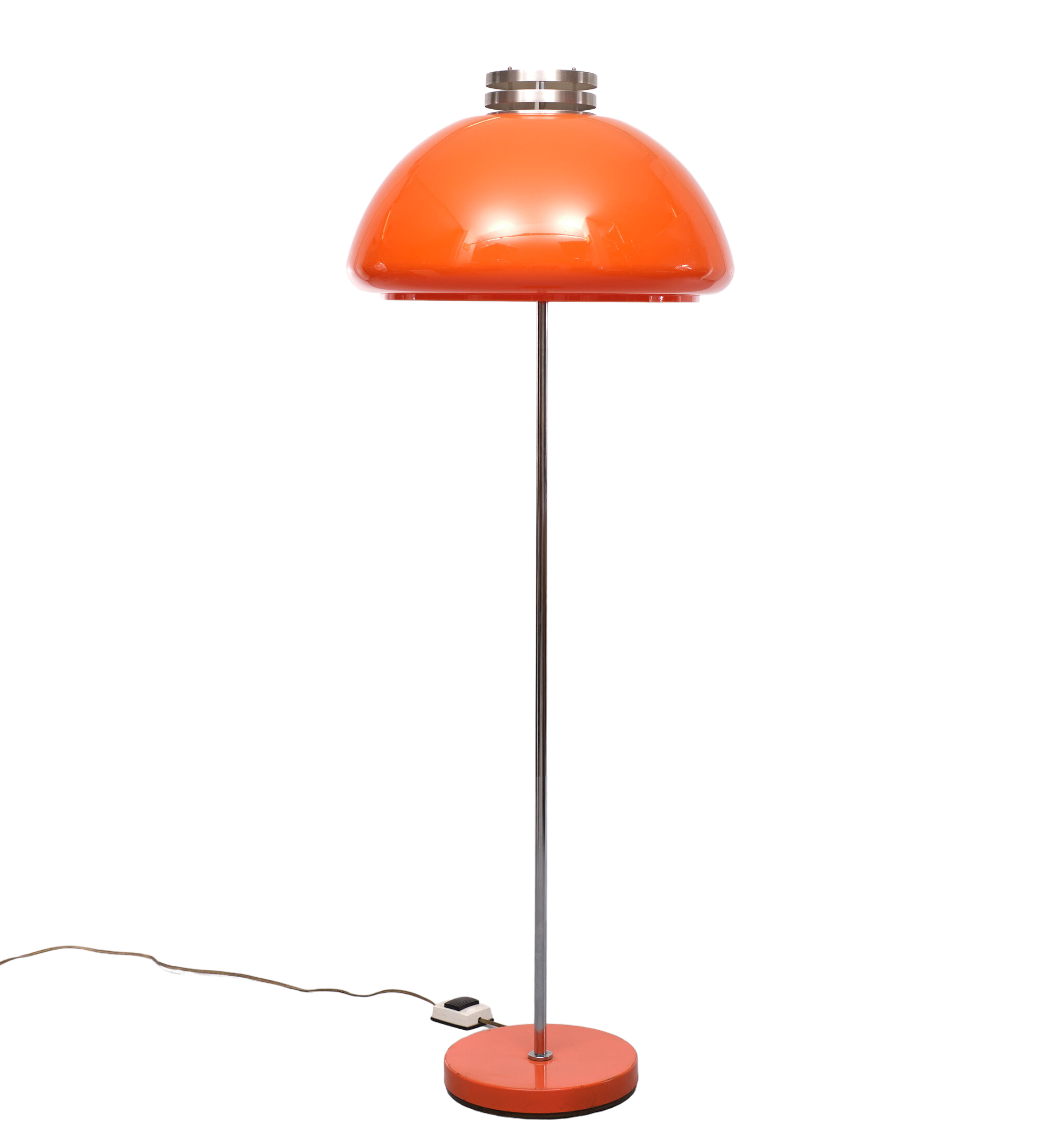 Lampadaire Space Ace Orange Shade  années 1970 Italie