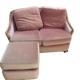 Velvet sofa and its ottoman
