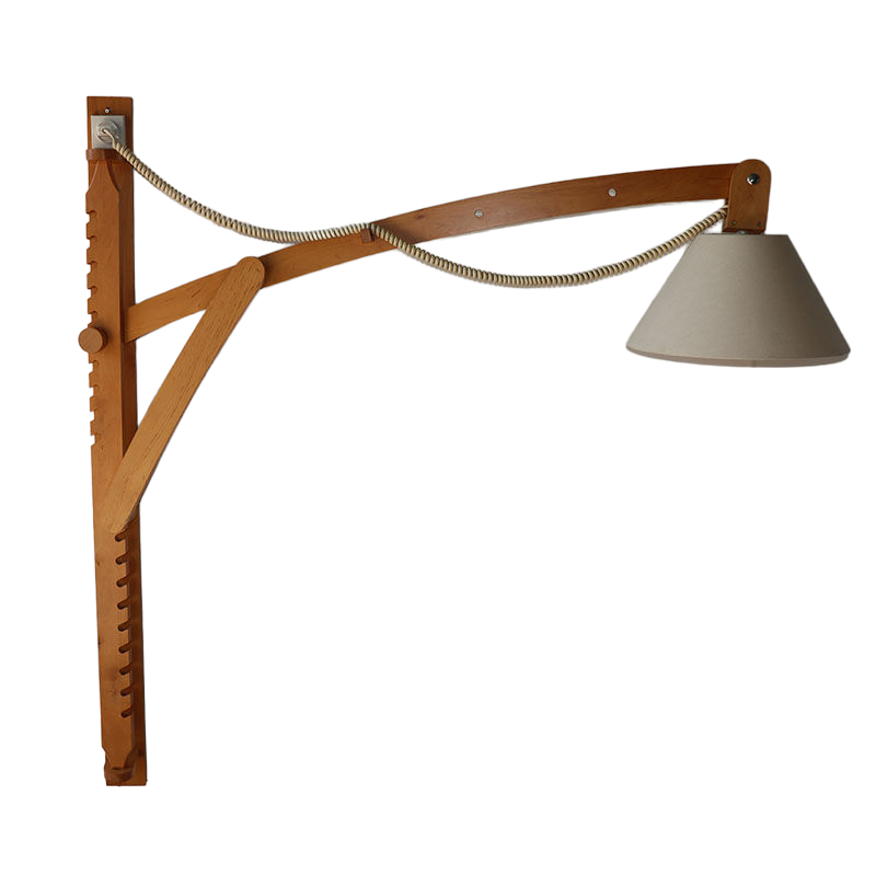 Adjustable Scandinavian wooden wall lamp