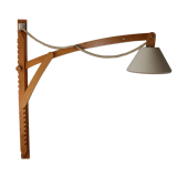 Adjustable Scandinavian wooden wall lamp