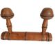 bamboo style wooden coat rack, 2 heads, vintage, 50s/60s, cloakroom, hook