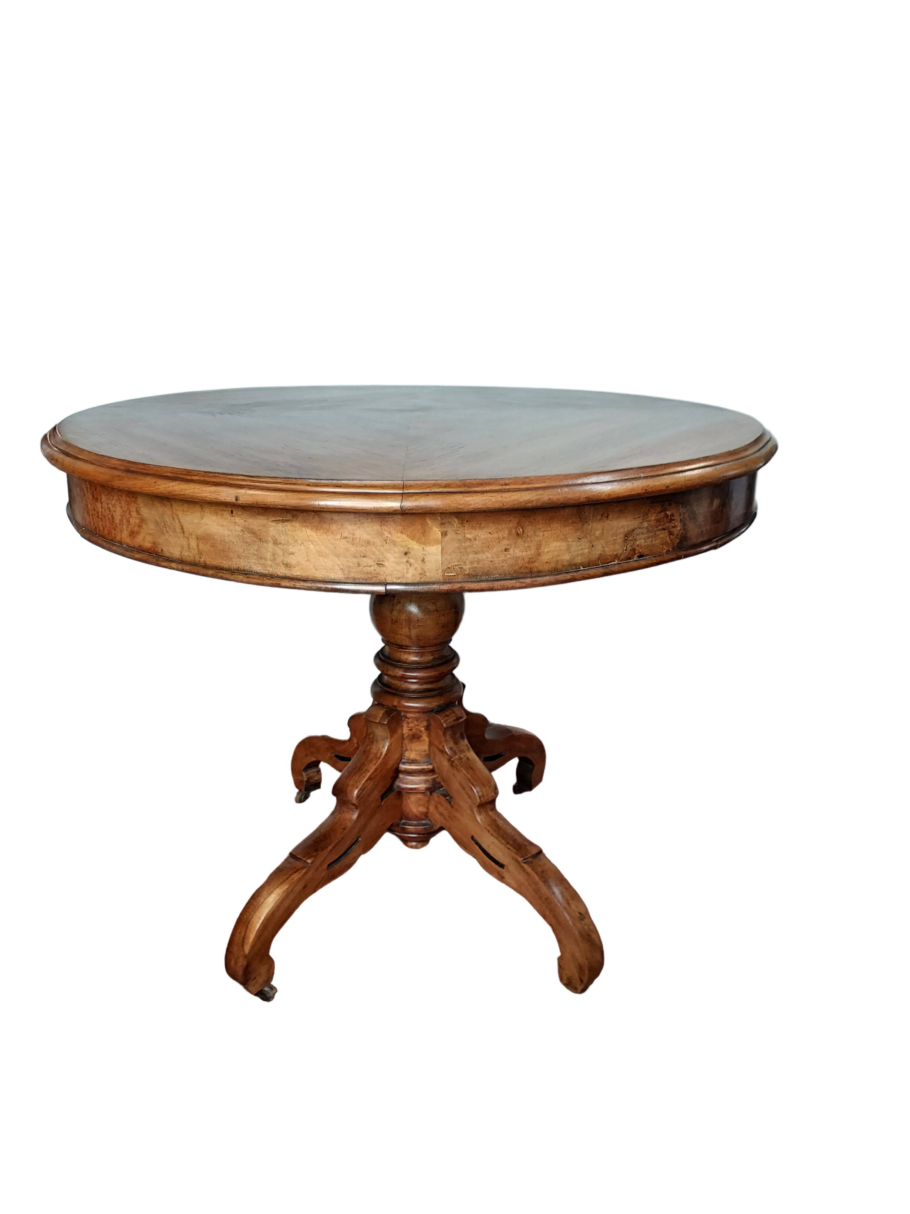 Walnut pedestal table