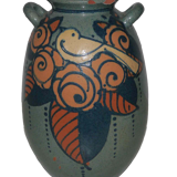 Vase ancien en terre cuite émaillée  art nouveau  « Paul Jacquet »