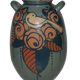 Old terracotta vase enamelled art nouveau "Paul Jacquet"