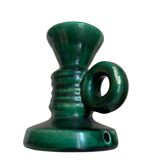 Vallauris candle holder in green ceramic