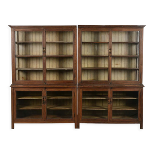 Double vaisselier en bois vitré
