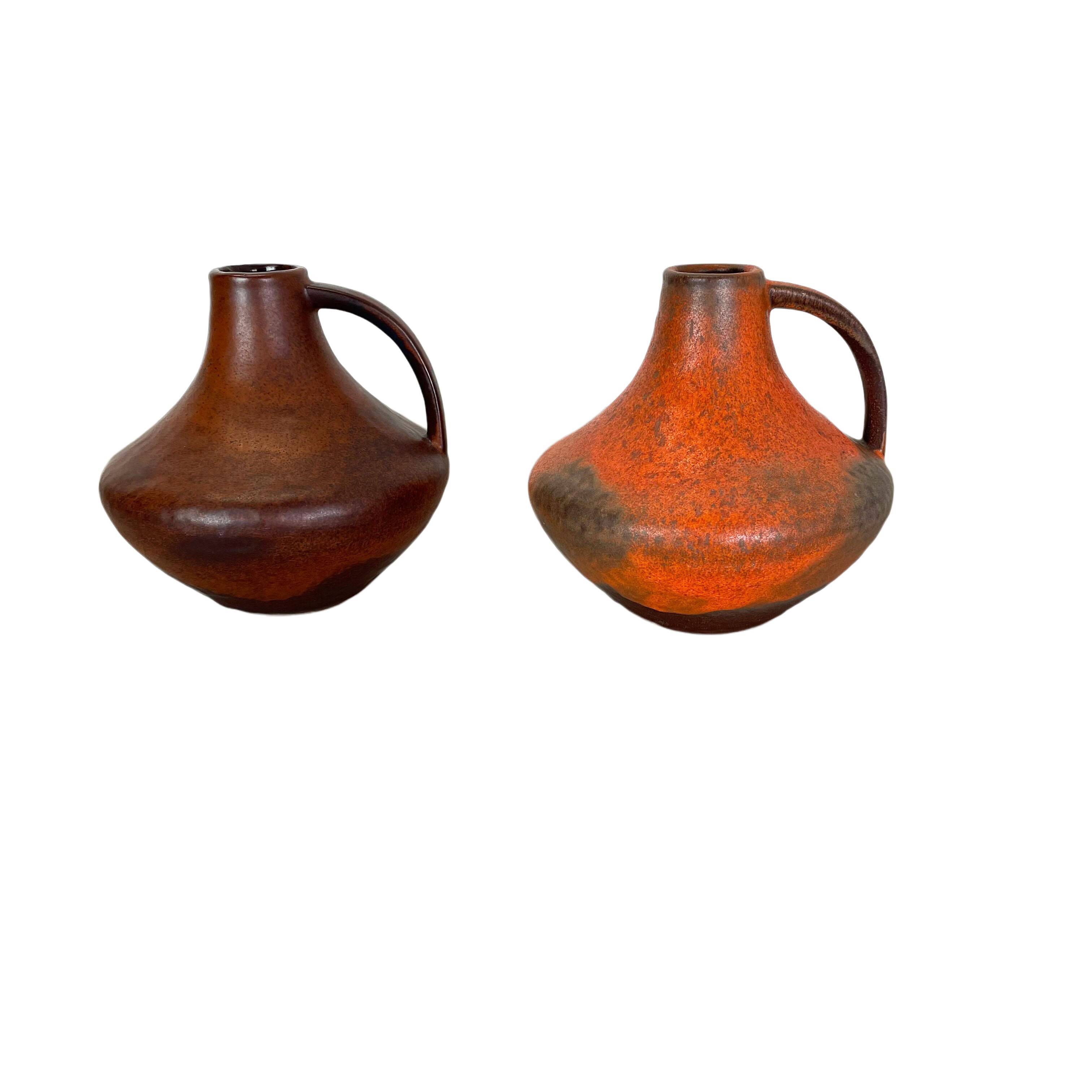 Set of 2 Fat Lava Pottery Vases Heinz Siery Carstens Tönnieshof, Germany, 1970s