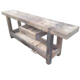 Old piece of furniture by trade, wooden carpenter's establishment