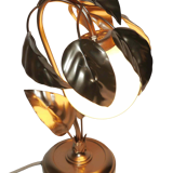 Vintage lamp or night light flowers metal and opaline L-- 70's years