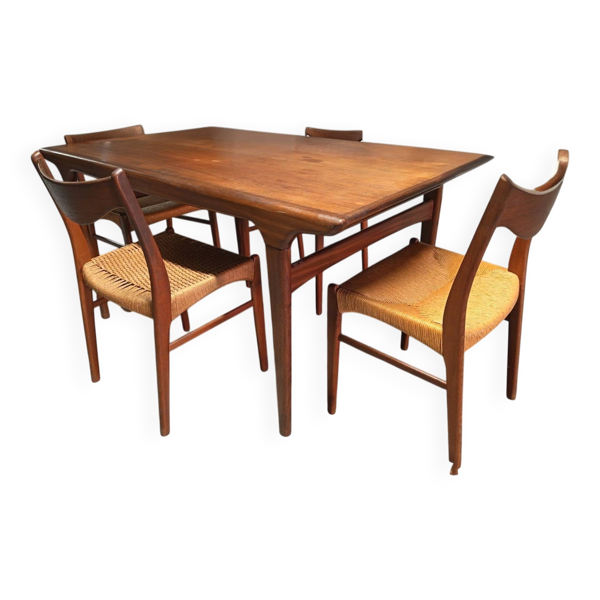 Ensemble salle à manger scandinave en teck – Johannes Andersen / Uldum