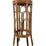 Rattan harness / bamboo console high table