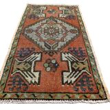 Small Vintage Turkish Rug 98x54 cm, Short Runner, Tribal, Shabby Chic