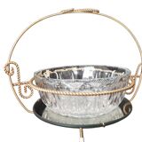 Salad bowl crystal of reims with servant