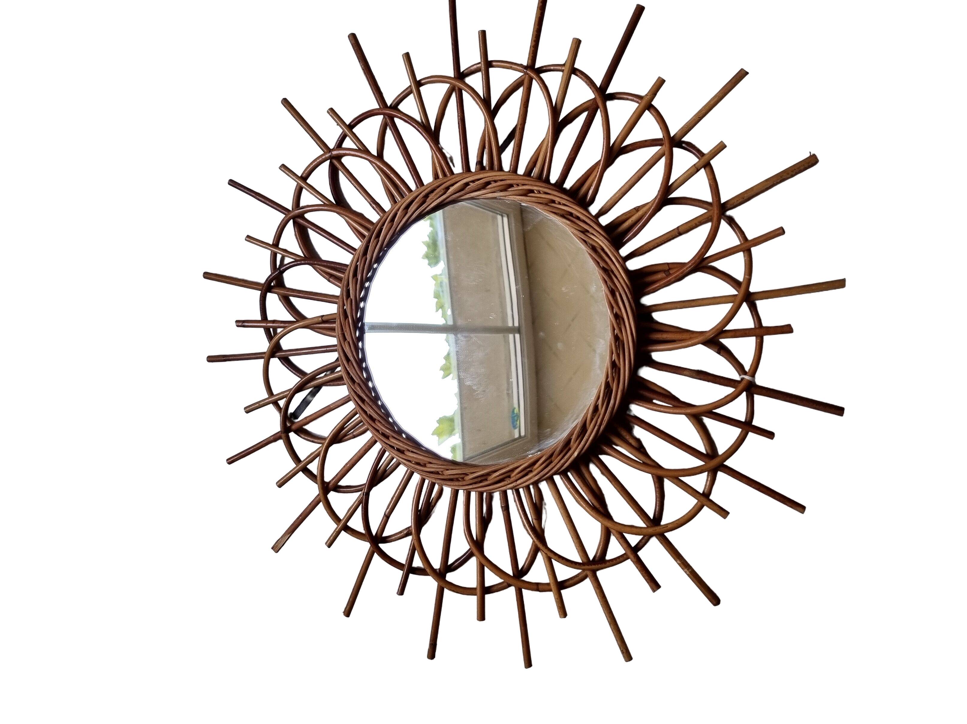 Rattan sun mirror 56cm