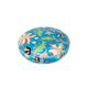 Large round box turquoise blue Art Deco Emaux de Longwy 1950