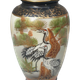 Small Japanese vase porcelain Satsuma couple of cranes