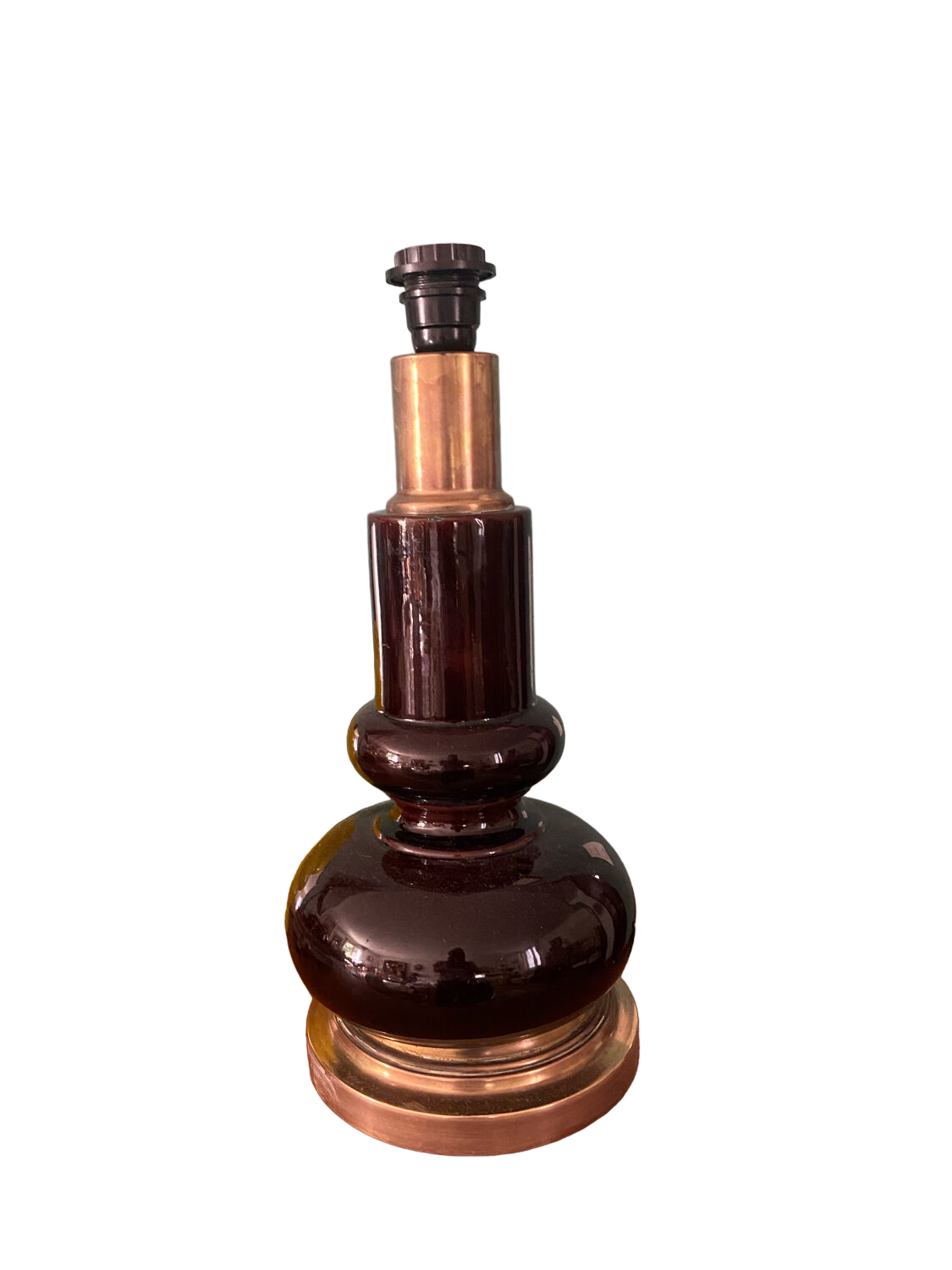 Ceramic and brass lamp foot 70s