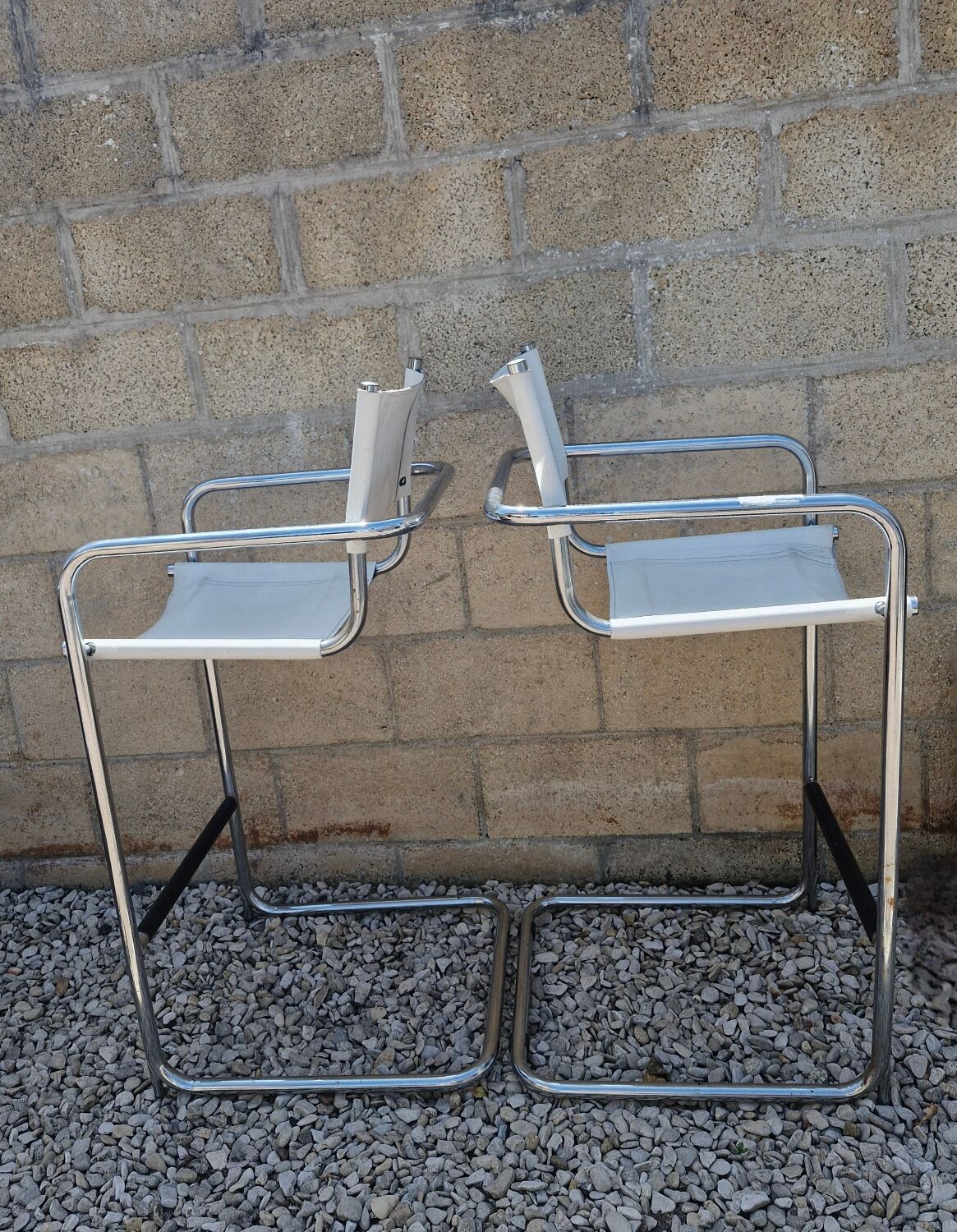 Italy 70's 2 leather bar stools