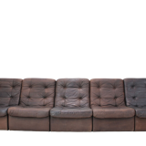 1980s Leather Modular Five Seater Sofa