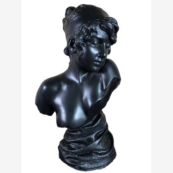 Buste de femme art nouveau en plâtre signé E.Villanis