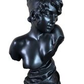 Buste de femme art nouveau en plâtre signé E.Villanis