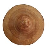 Asian braided wicker hat 70s