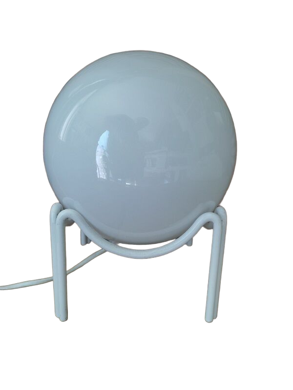 Original opaline globe lamp support metal white patinated dp 0922213