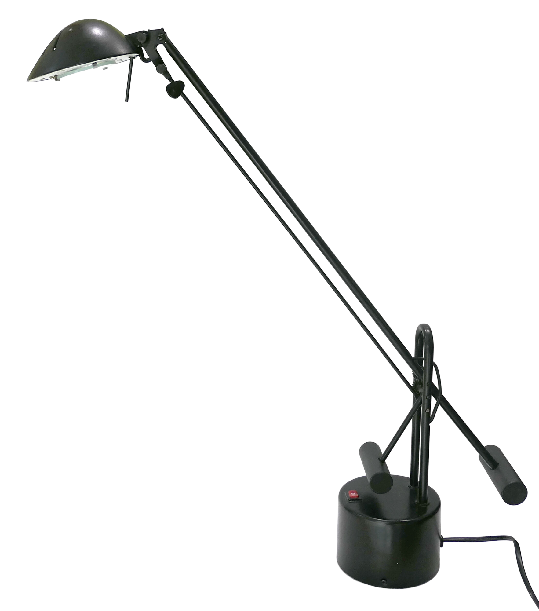 Articulated desk lamp with balance wheel 1980's by Stilplast Italy