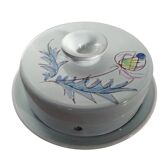 Vallauris cheese bell and dish with thistle decor from the 60s