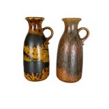 Set of Two Pottery Fat Lava Vases "Multi-Color" by Scheurich, Germany, 1970s