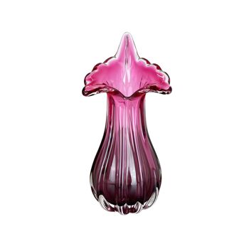 Multi-color pink floral Murano glass Sommerso vase italy, 1970s