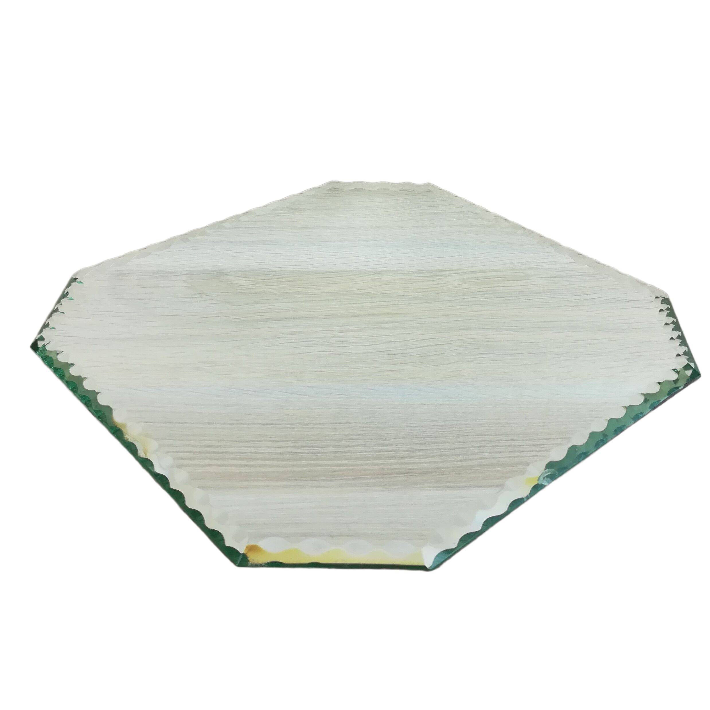 Mirror octagonal chiseled tray 24x24cm