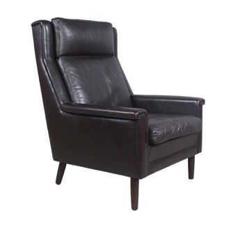 1960s black leather chair by Georg Thams