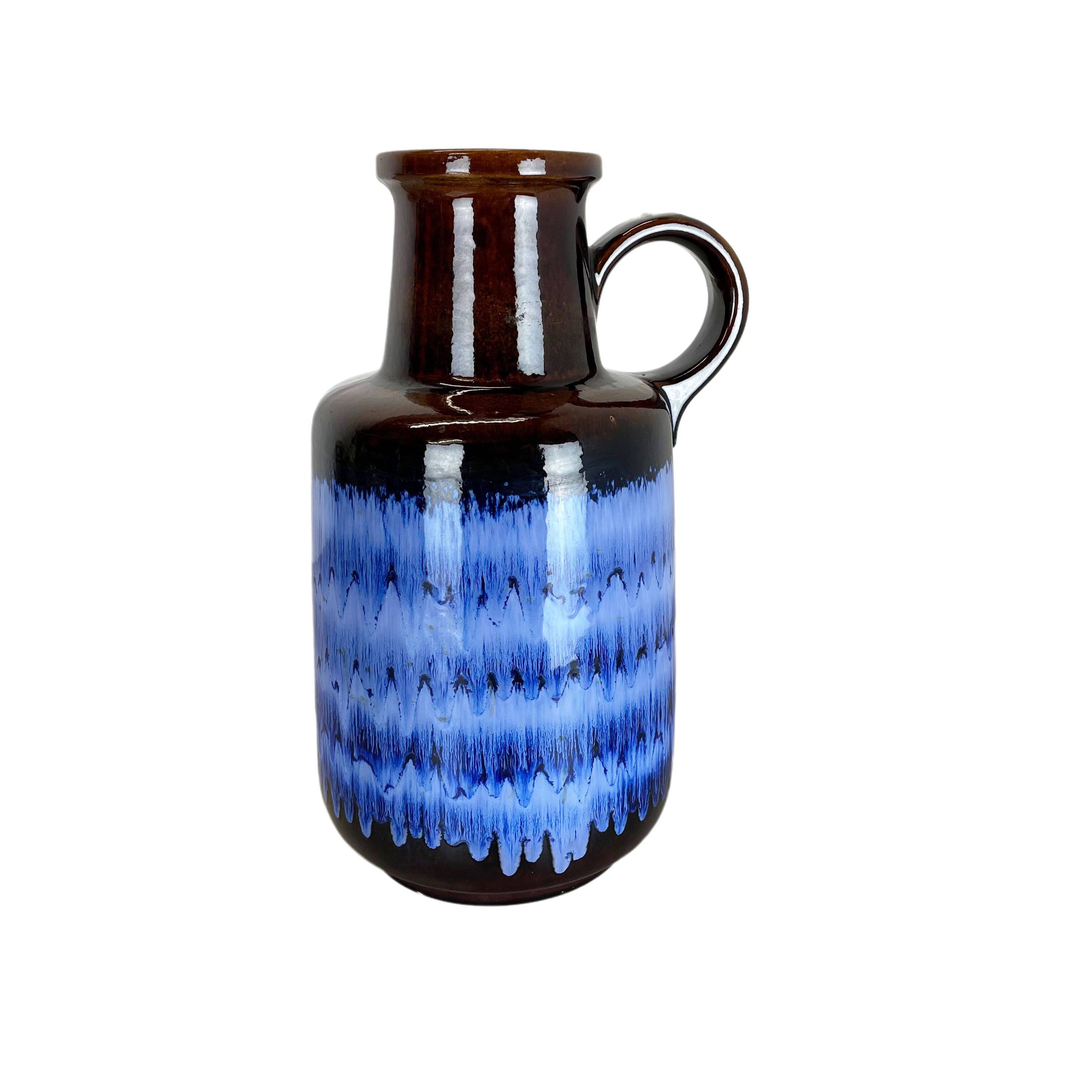 Large Pottery Fat Lava Multi-Color Floor Vase 408-40 Made by Scheurich, 1970s