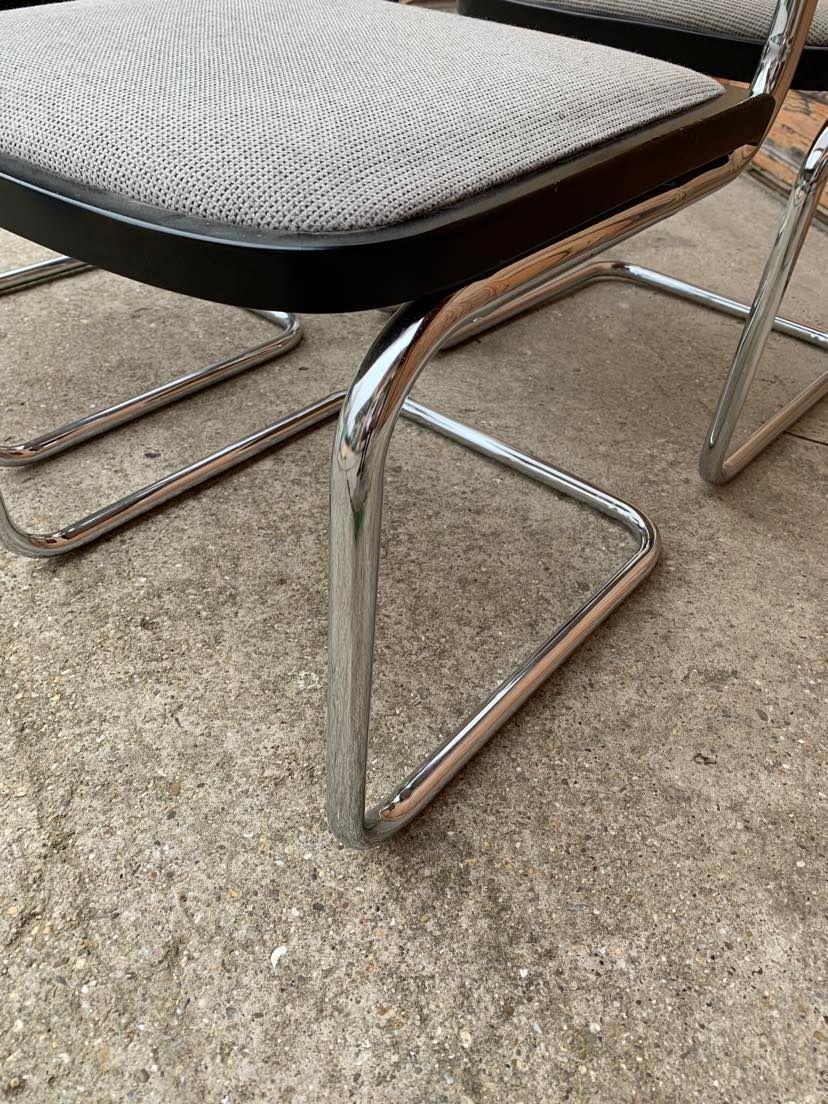 Mid-Century Modern Italian Marcel Breuer B32 Cesca Chair, 70s set of 4