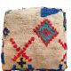 Large Bohemian Moroccan Berber Ottoman Colorful Beige Multicolored