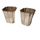 Cache pot centre de table en metal argenté