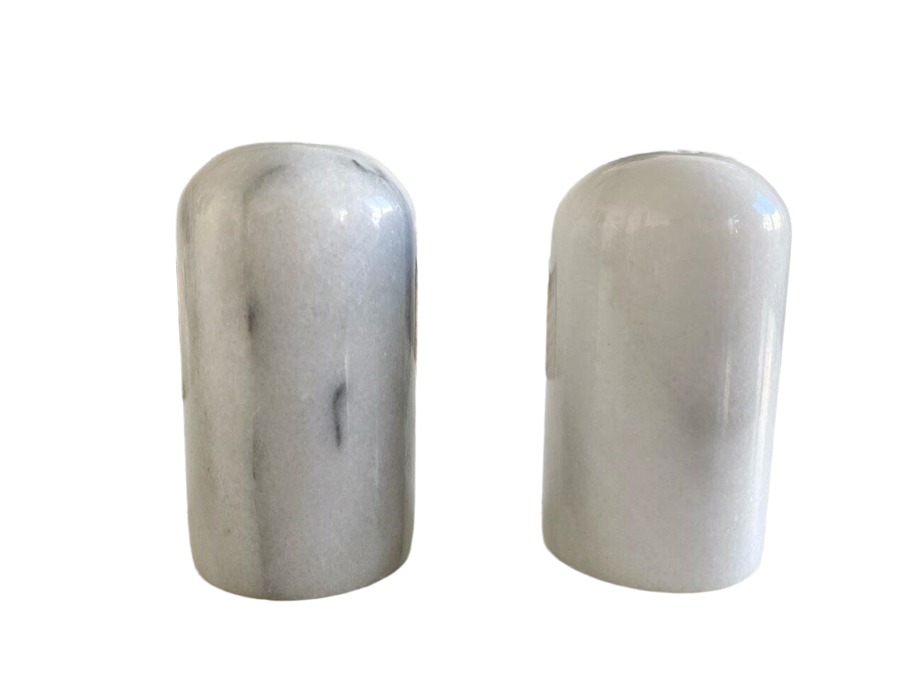Salt and pepper shaker in Carrara marble, 70s