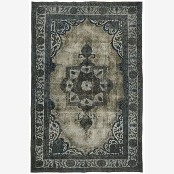 Hand-knotted grey vintage anatolian 1980s, 212 x 314 cm
