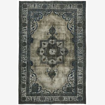 Tapis gris vintage anatolien noué à la main années 1980, 212 x 314 cm