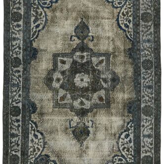 Hand-knotted grey vintage anatolian 1980s, 212 x 314 cm